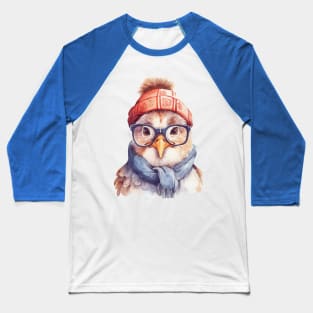 Cozy Chicken in an Orange Hat Baseball T-Shirt